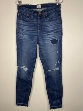 J Crew Lookout High Rise Skinny Jeans Distressed Women's Size 29